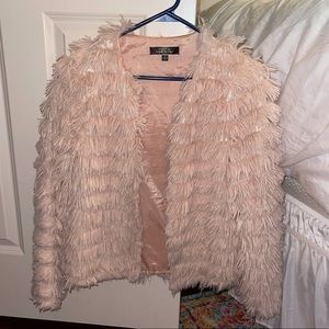 Short Blush Fur Coat